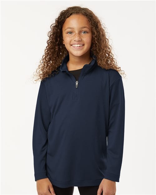 AllPro 41870Y Youth Pro-Lock Performance Quarter-Zip Pullover in 