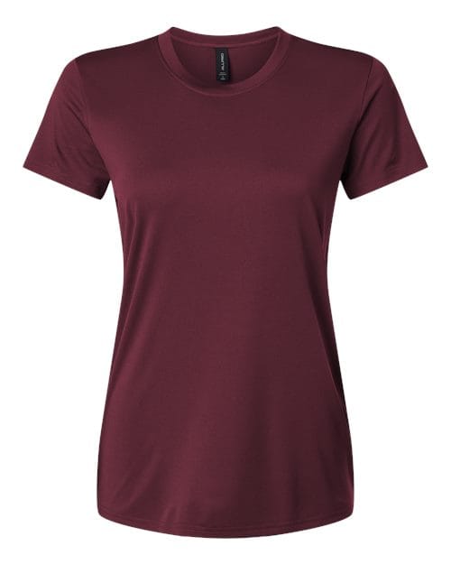AllPro 48000L Women's Pro-Lock Performance T-Shirt in Maroon