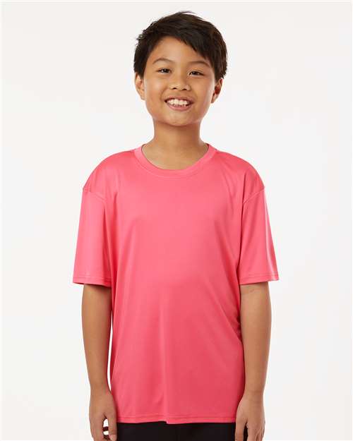 AllPro 48000Y Youth Pro-Lock Performance T-Shirt in Bright Pink