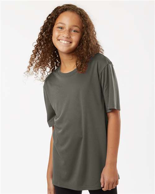 AllPro 48000Y Youth Pro-Lock Performance T-Shirt in Charcoal