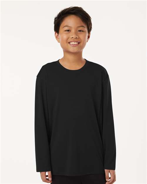 AllPro 48400Y Youth Pro-Lock Performance Long Sleeve T-Shirt in Black