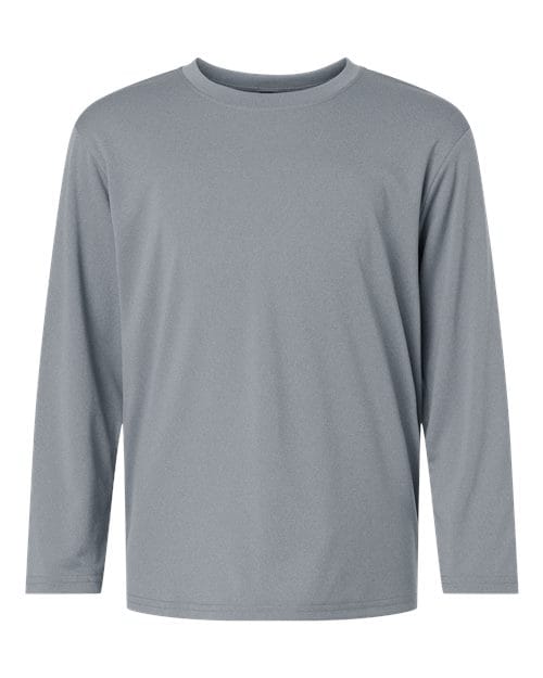 AllPro 48400Y Youth Pro-Lock Performance Long Sleeve T-Shirt in Heather Steel