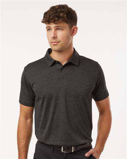 AllPro 4HM00 Men's Pro-Lock Performance Mélange Polo in Black Melange