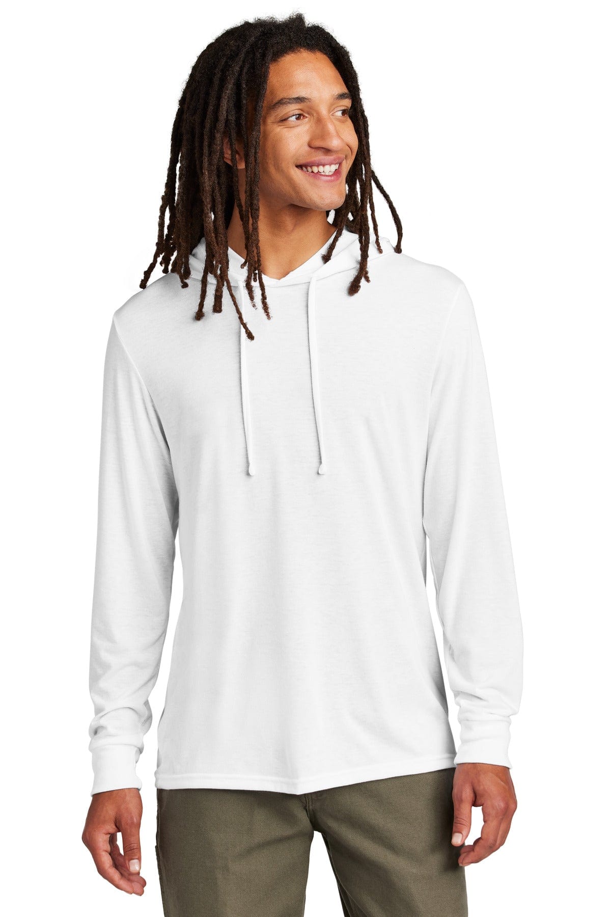Allmade AL6003 Unisex Tri-Blend Hoodie Tee in Bright White