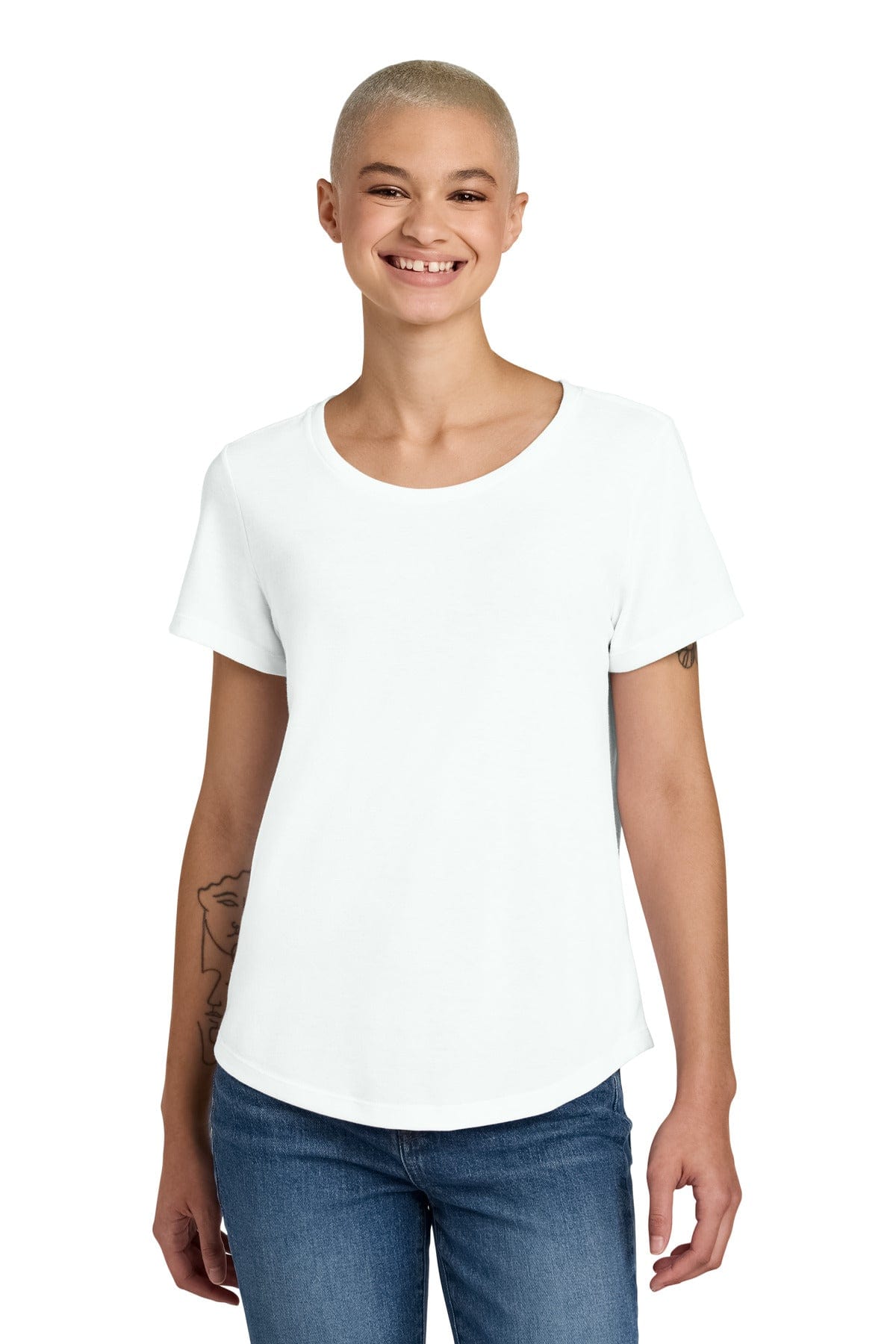 Allmade Women's Relaxed Tri-Blend Scoop Neck Tee AL2015 in Fairly White