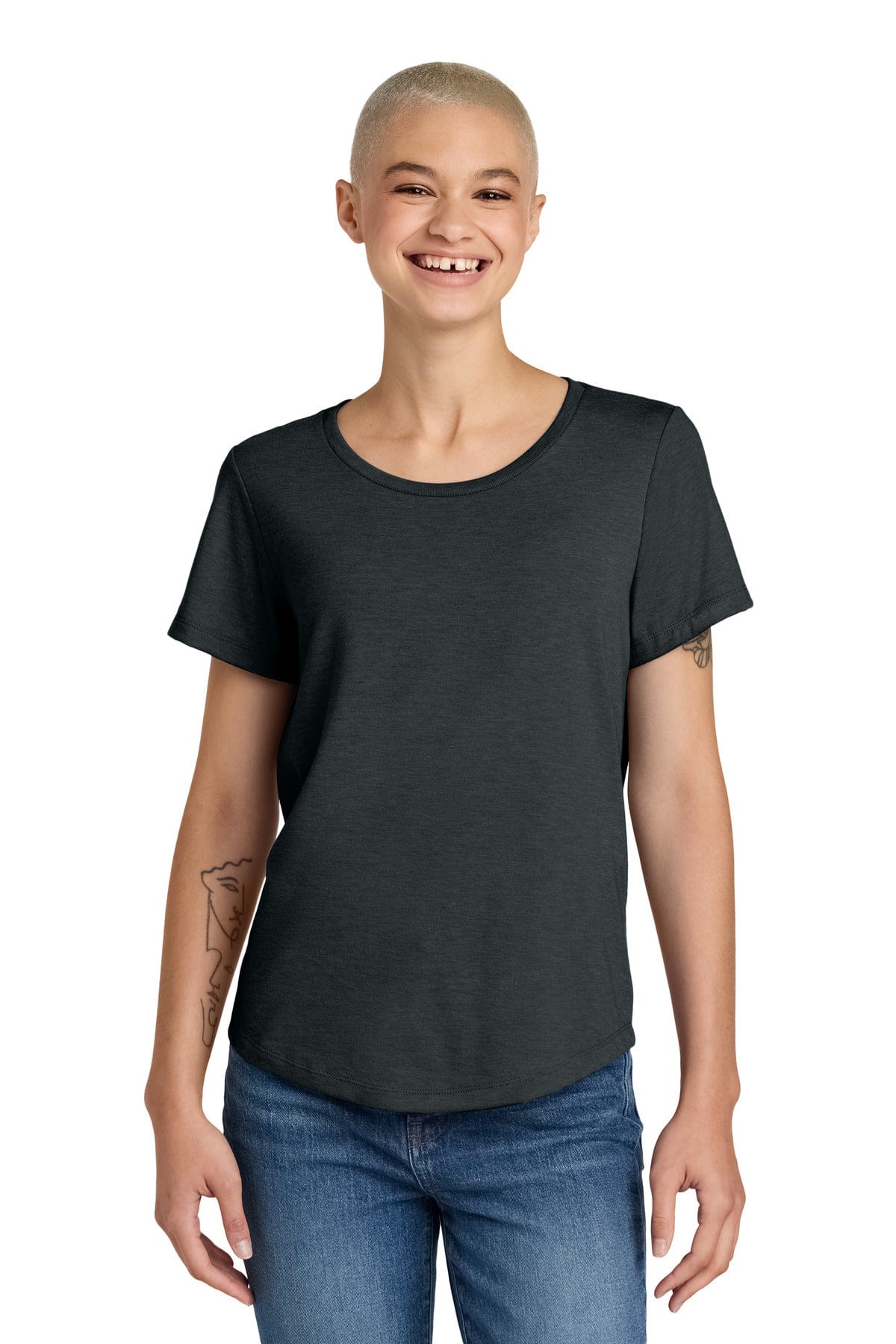Allmade Women's Relaxed Tri-Blend Scoop Neck Tee AL2015 in Space Black