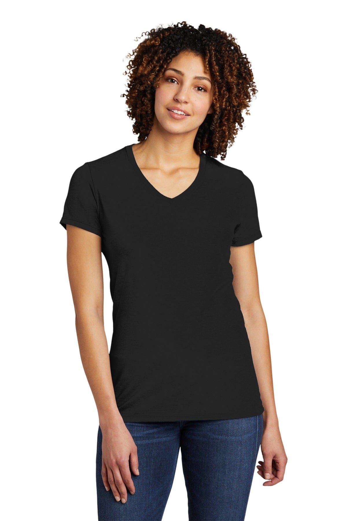 Allmade Women's Tri-Blend V-Neck Tee AL2018 in Deep Black