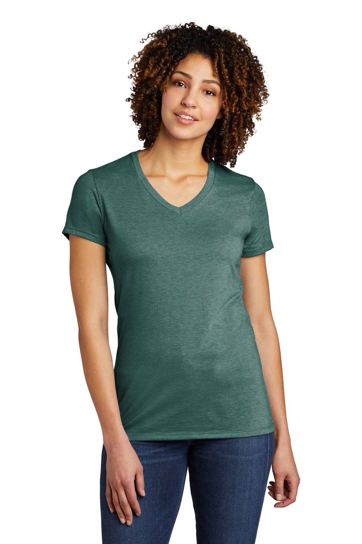 Allmade Women's Tri-Blend V-Neck Tee AL2018 in Deep Sea Green