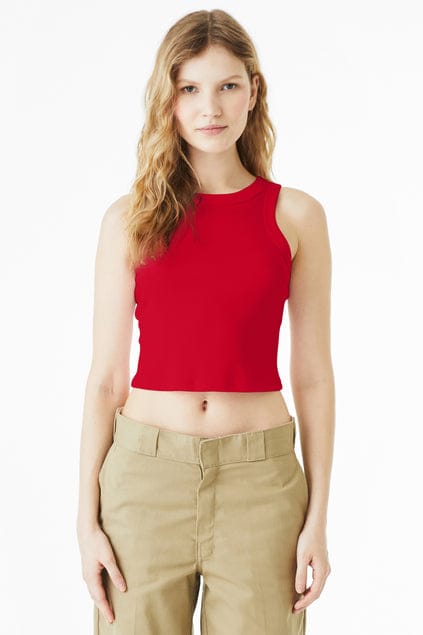 BELLA+CANVAS Women's Micro Rib Racer Tank 1019 in Solid Red Blend