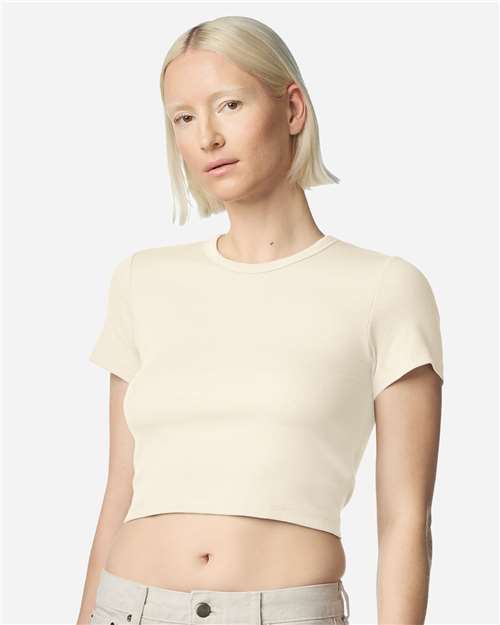 BR210 Women's Baby Rib Cropped Tee in Bone