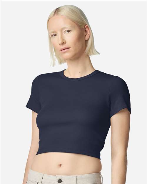 BR210 Women's Baby Rib Cropped Tee in Navy