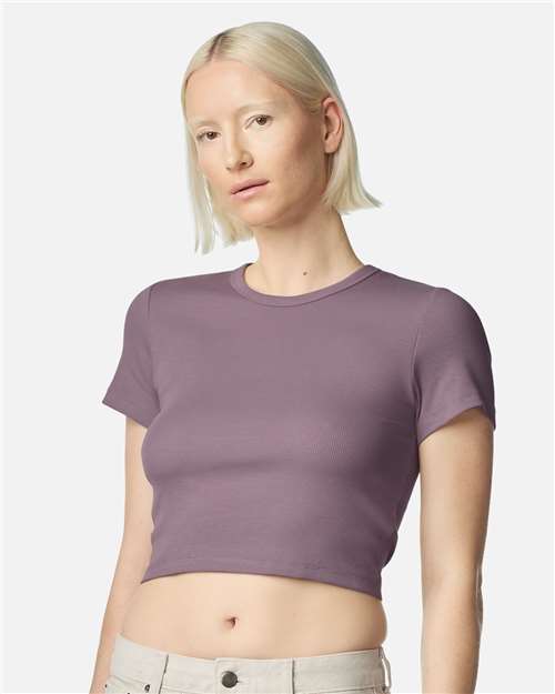 BR210 Women's Baby Rib Cropped Tee in Smokey Violet