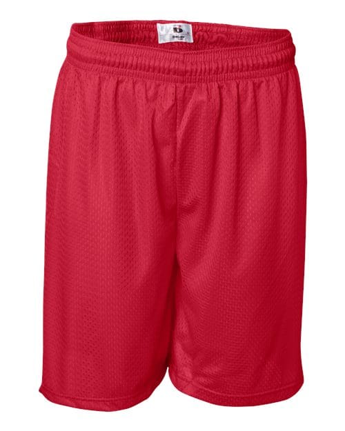 Badger 7207 Men's Pro Mesh 7" Shorts in Red
