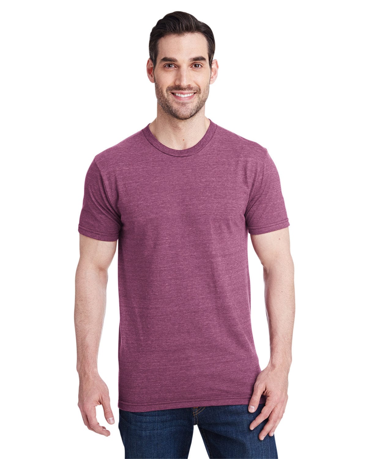 Bayside 5710: Unisex Triblend T-Shirt in Tri Maroon