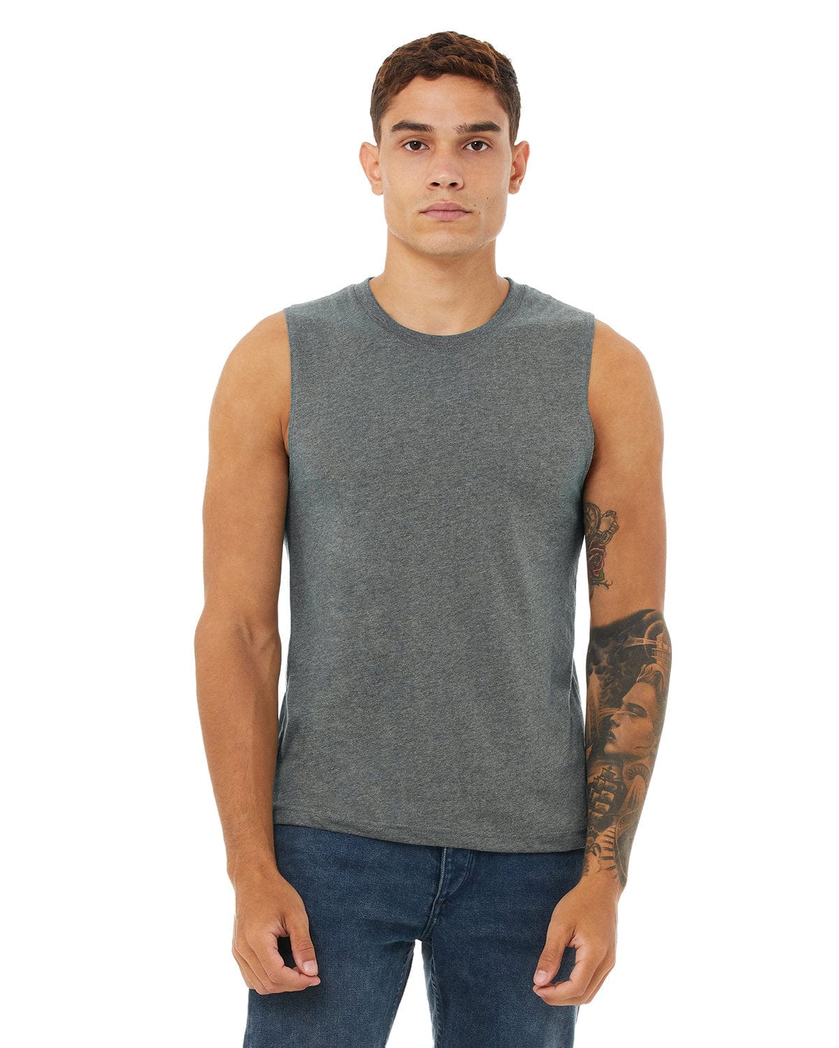 Bella Canvas 3483: Unisex Jersey Muscle Tank in Deep Heather