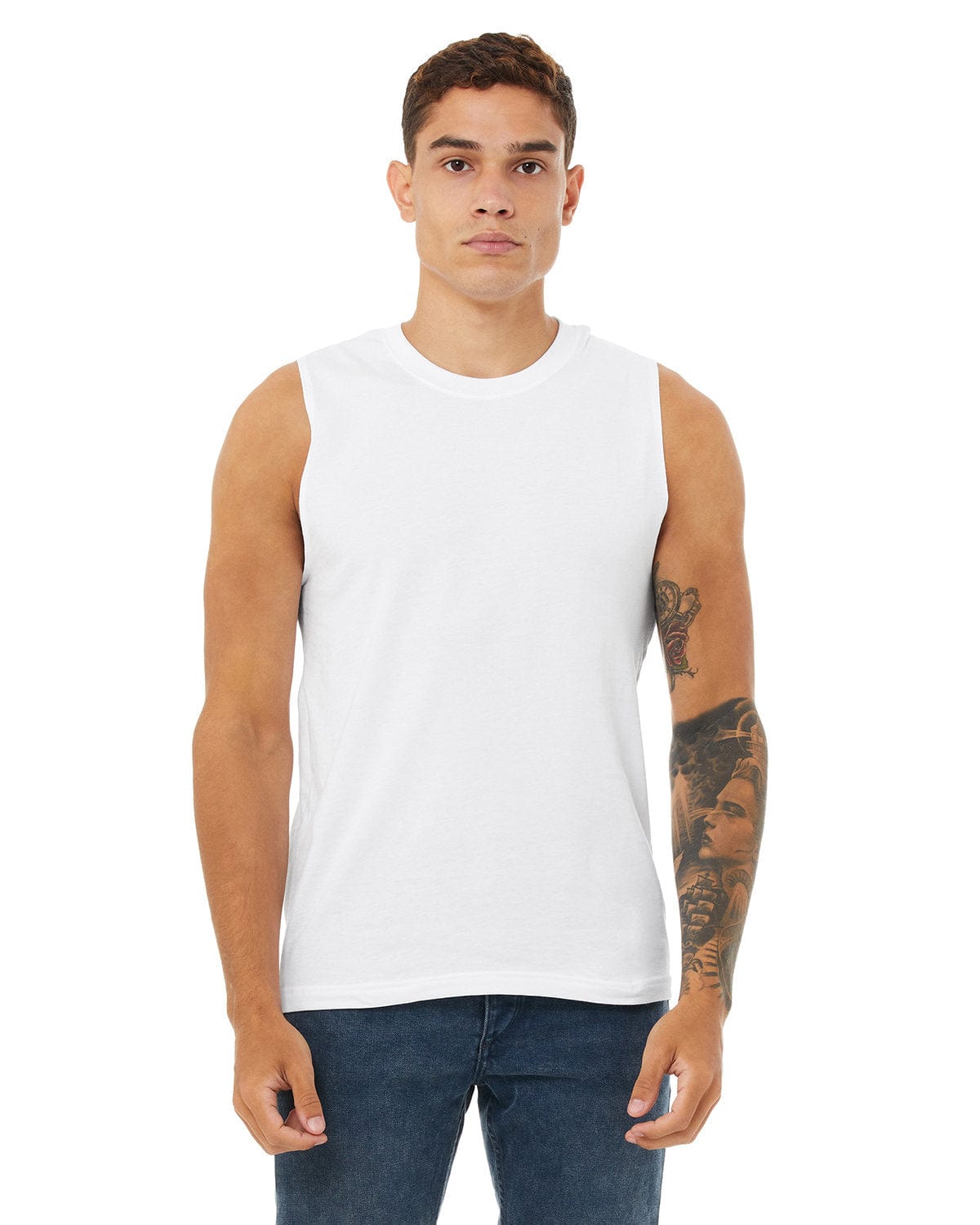 Bella Canvas 3483: Unisex Jersey Muscle Tank in White