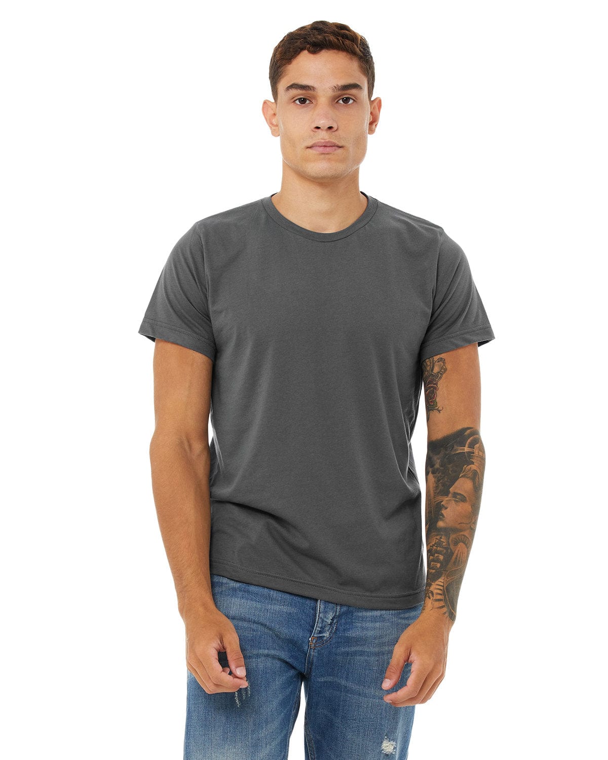 Bella + Canvas 3650 Unisex Poly-Cotton Short-Sleeve T‑Shirt in Asphalt