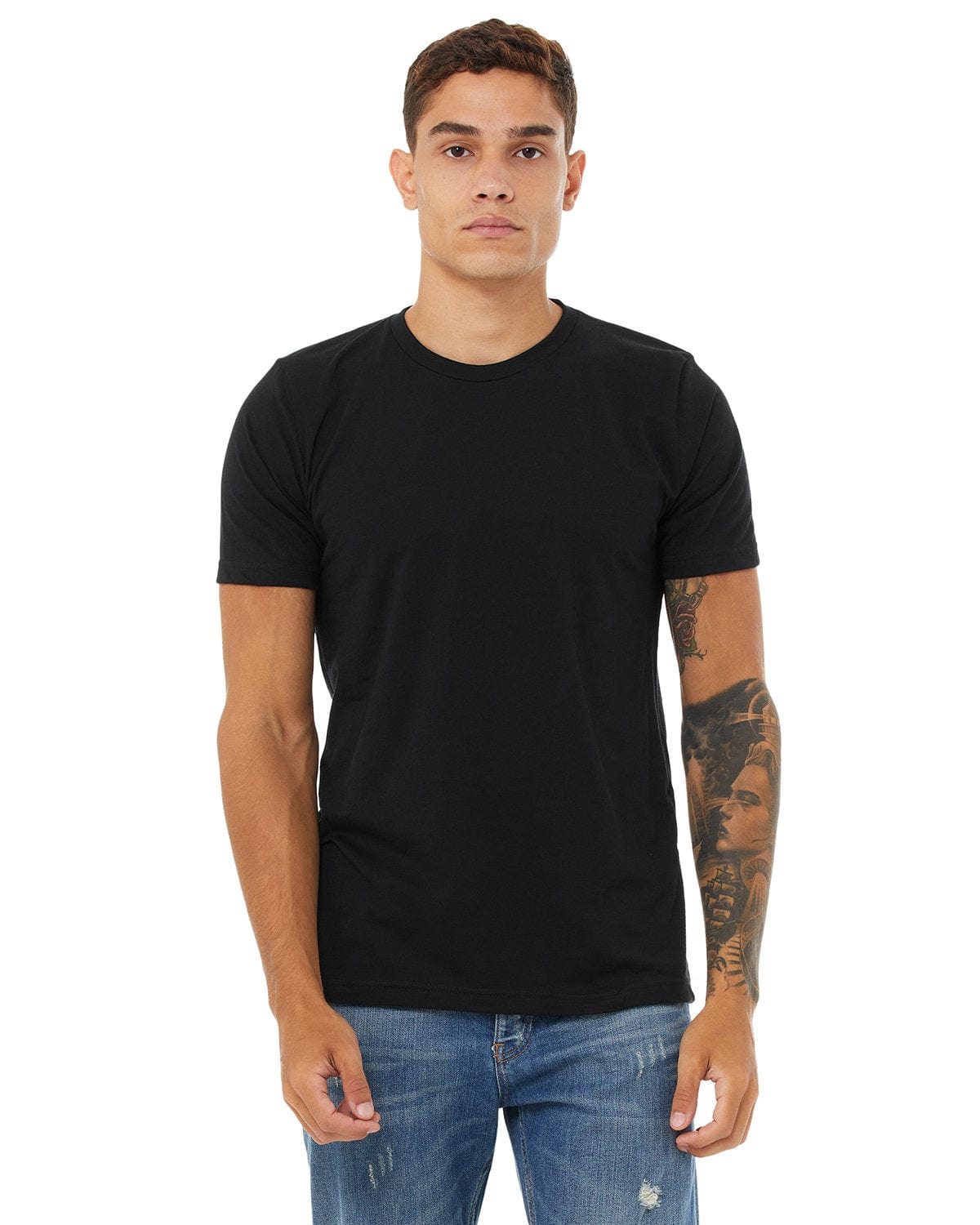 Bella + Canvas 3650 Unisex Poly-Cotton Short-Sleeve T‑Shirt in Black
