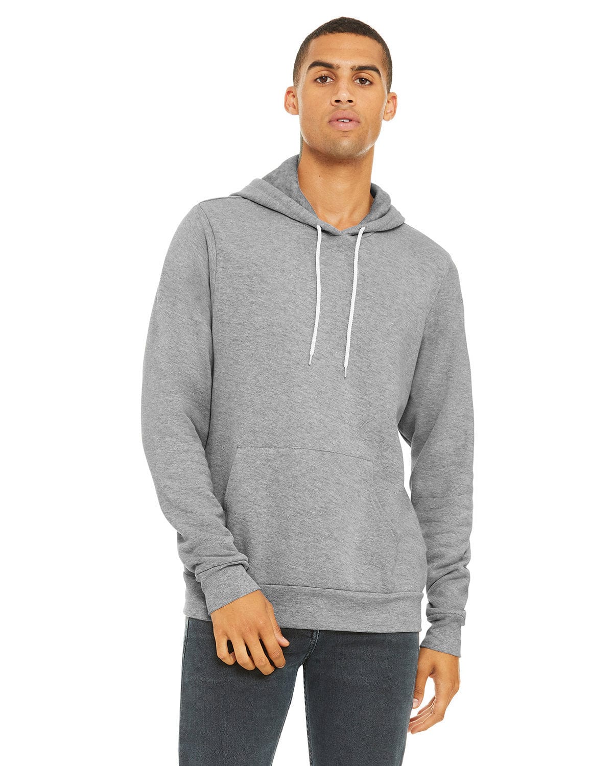 Bella + Canvas 3719: Wholesale Unisex Pullover Hoodie in Athletic Heather