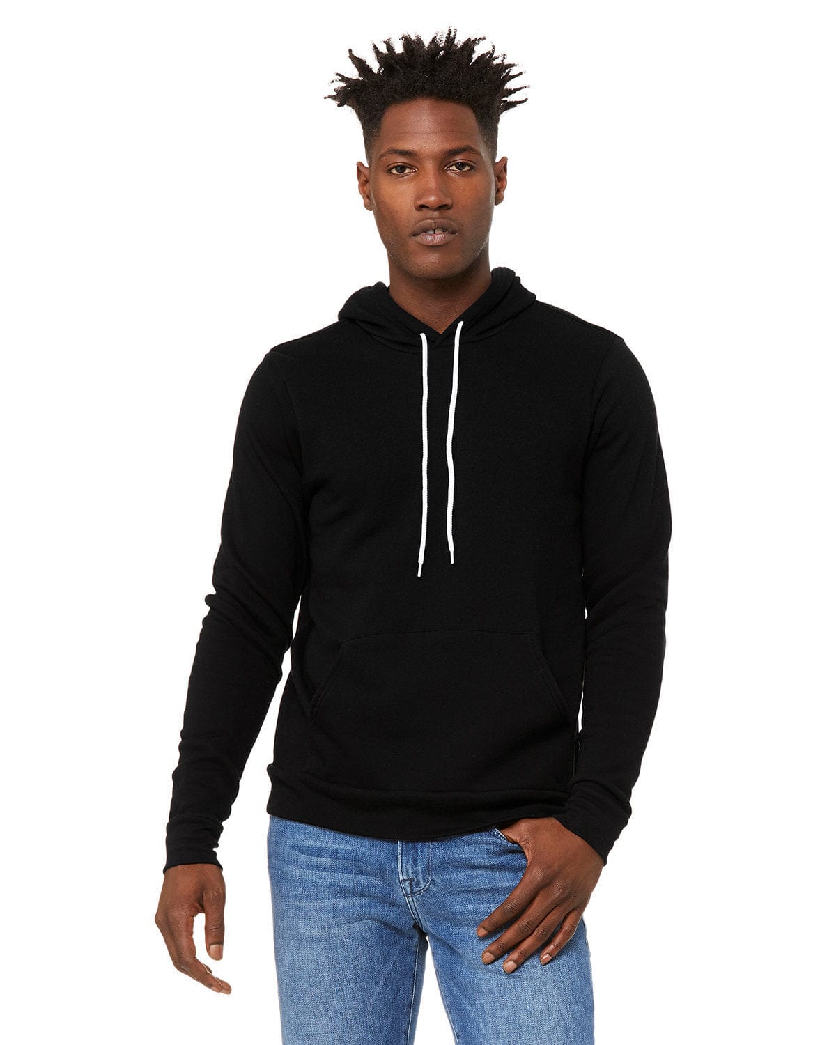 Bella + Canvas 3719: Wholesale Unisex Pullover Hoodie in Dtg Black