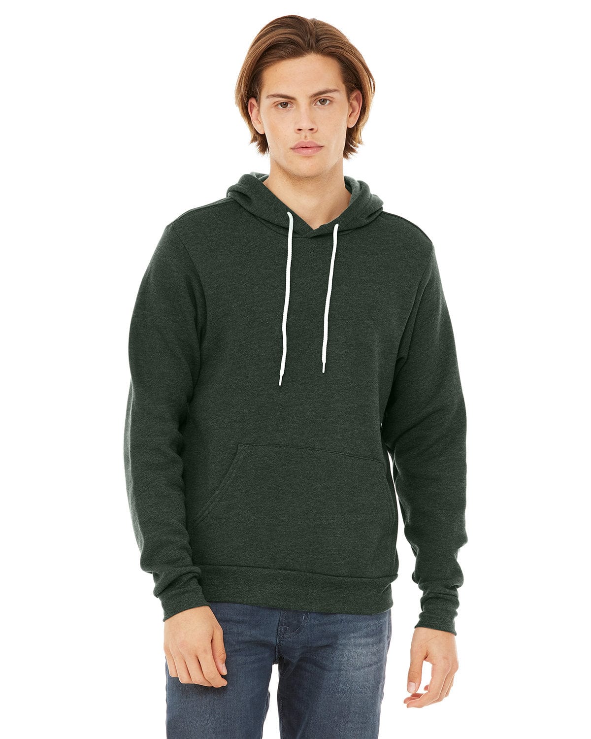 Bella + Canvas 3719: Wholesale Unisex Pullover Hoodie in Heather Forest