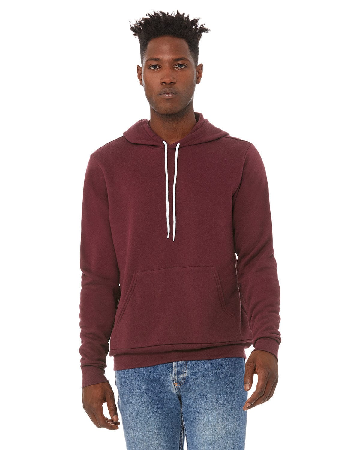 Bella + Canvas 3719: Wholesale Unisex Pullover Hoodie in Maroon