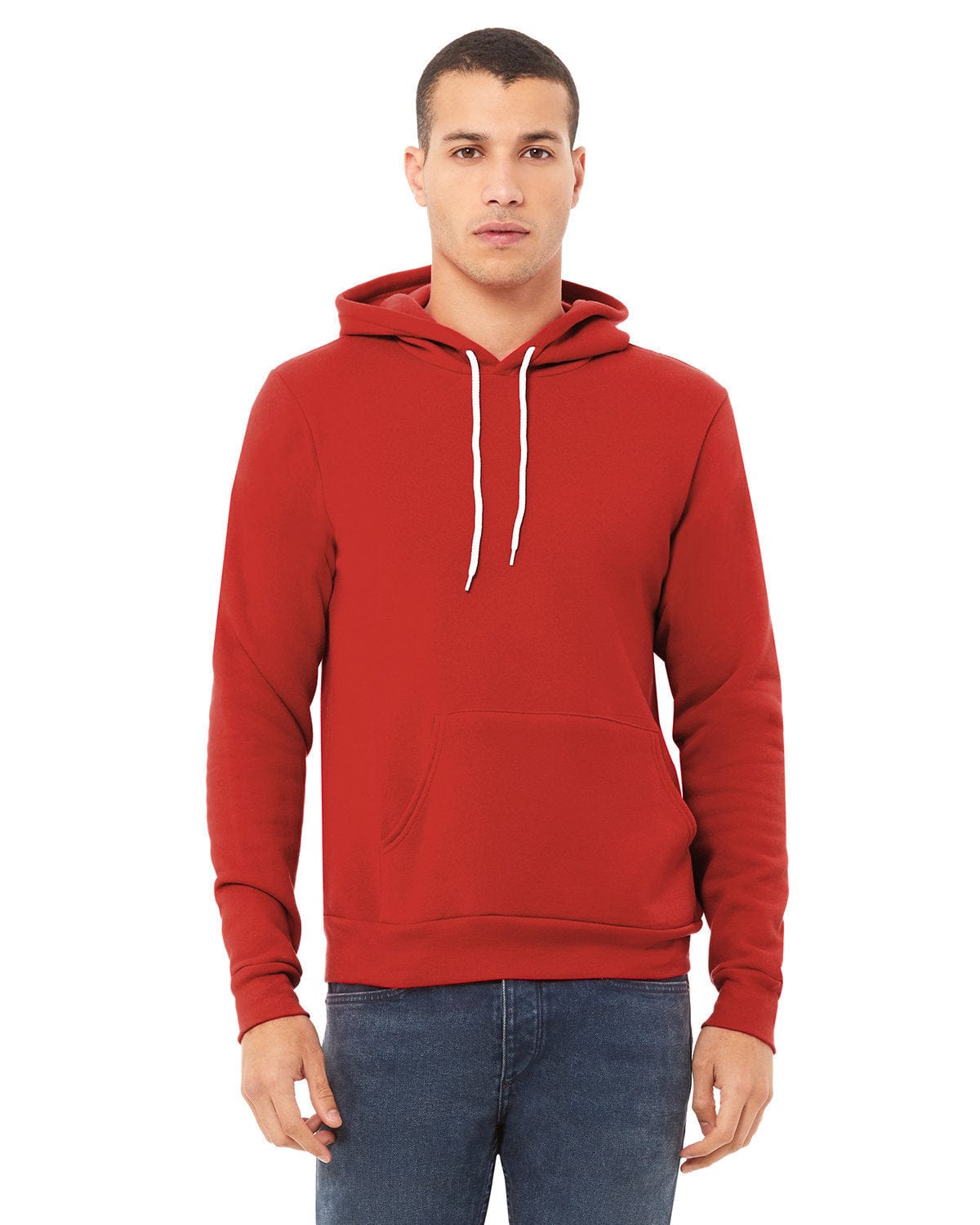 Bella + Canvas 3719: Wholesale Unisex Pullover Hoodie in Red