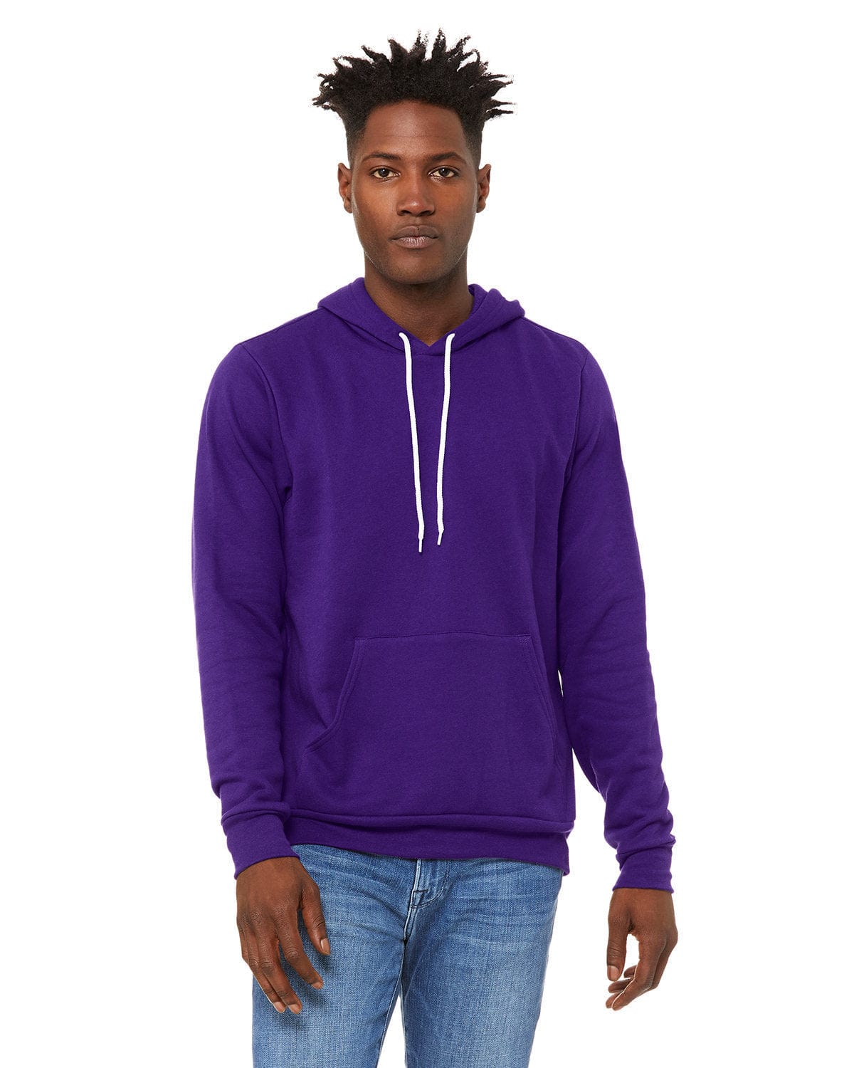Bella + Canvas 3719: Wholesale Unisex Pullover Hoodie in Team Purple