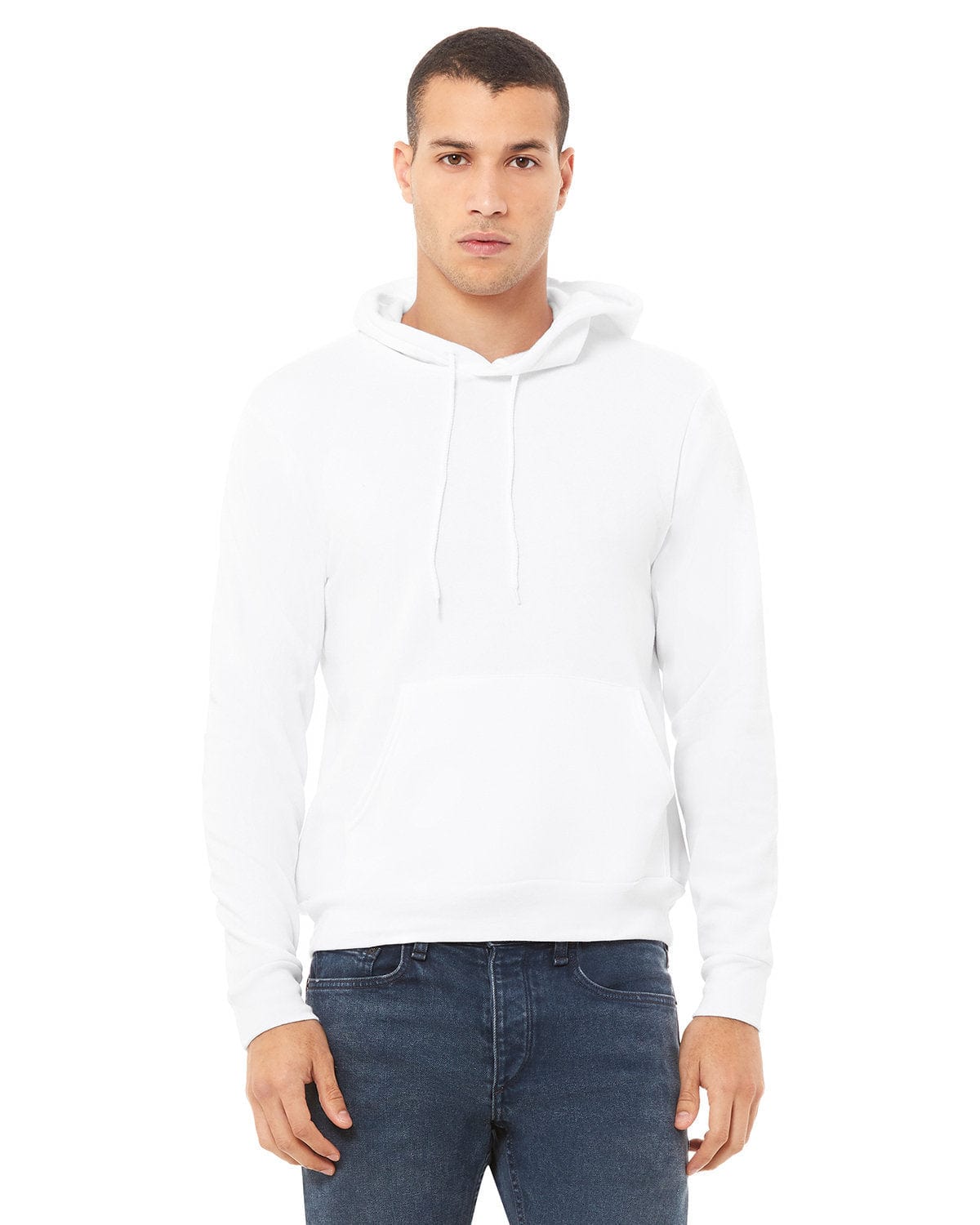 Bella + Canvas 3719: Wholesale Unisex Pullover Hoodie in White