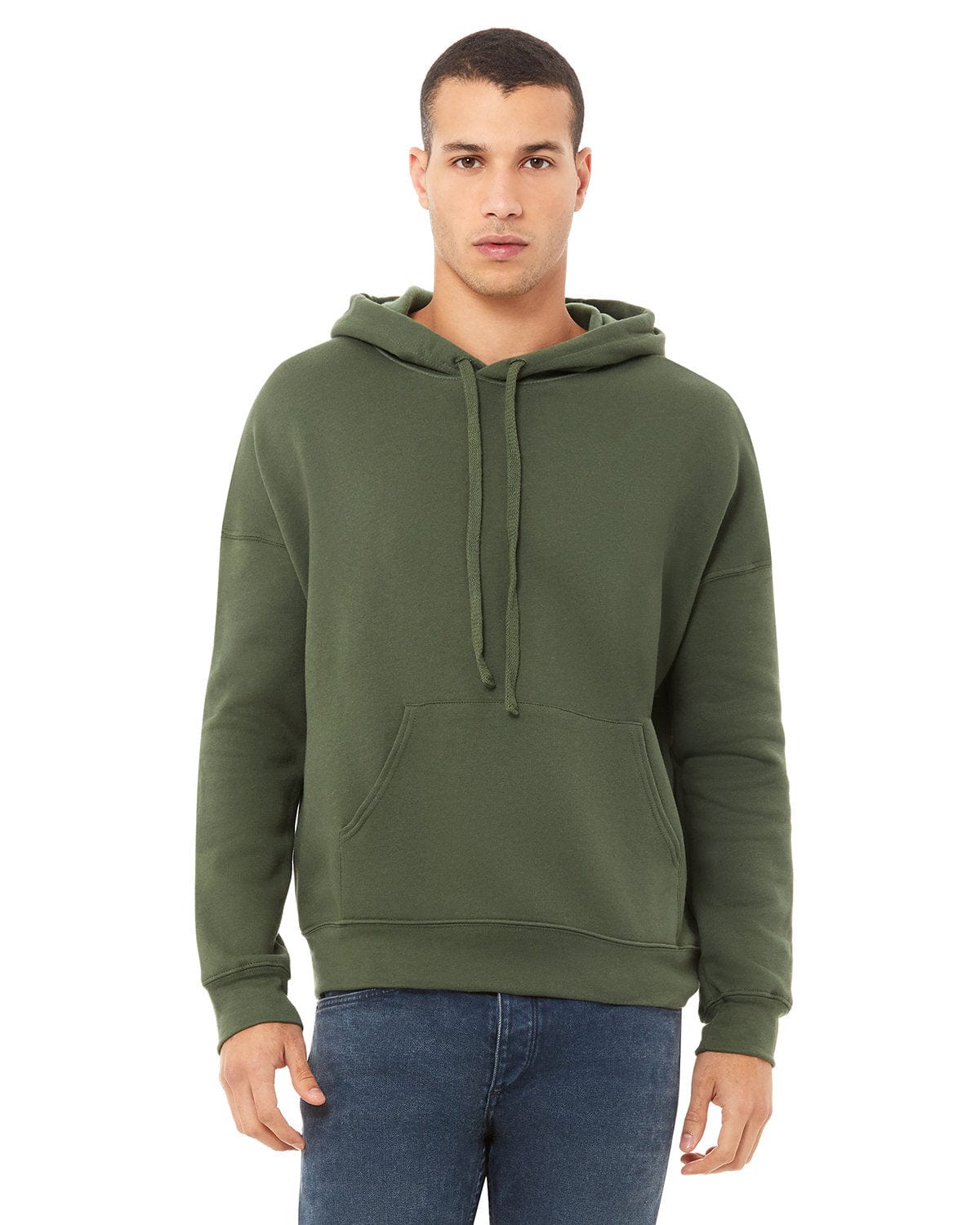 Bella Canvas 3729: Unisex Sponge Fleece Pullover DTM Hoodie in Military Green