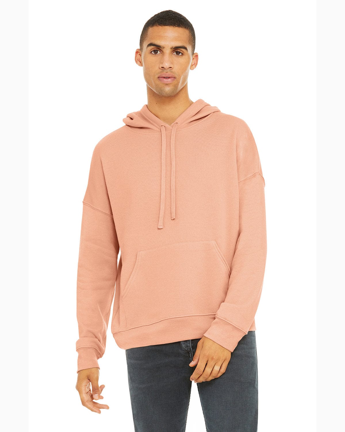 Bella Canvas 3729: Unisex Sponge Fleece Pullover DTM Hoodie in Peach