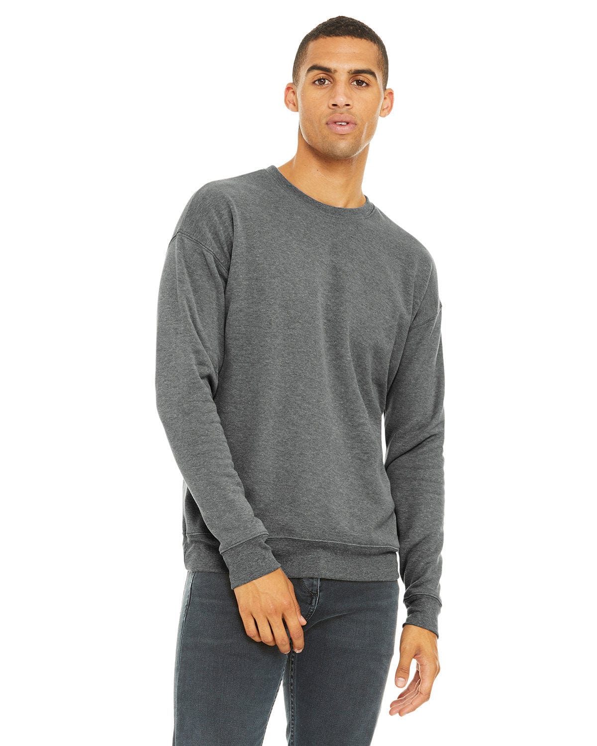 Bella Canvas 3945: Unisex Sponge Fleece Drop Shoulder Sweatshirt in Deep Heather