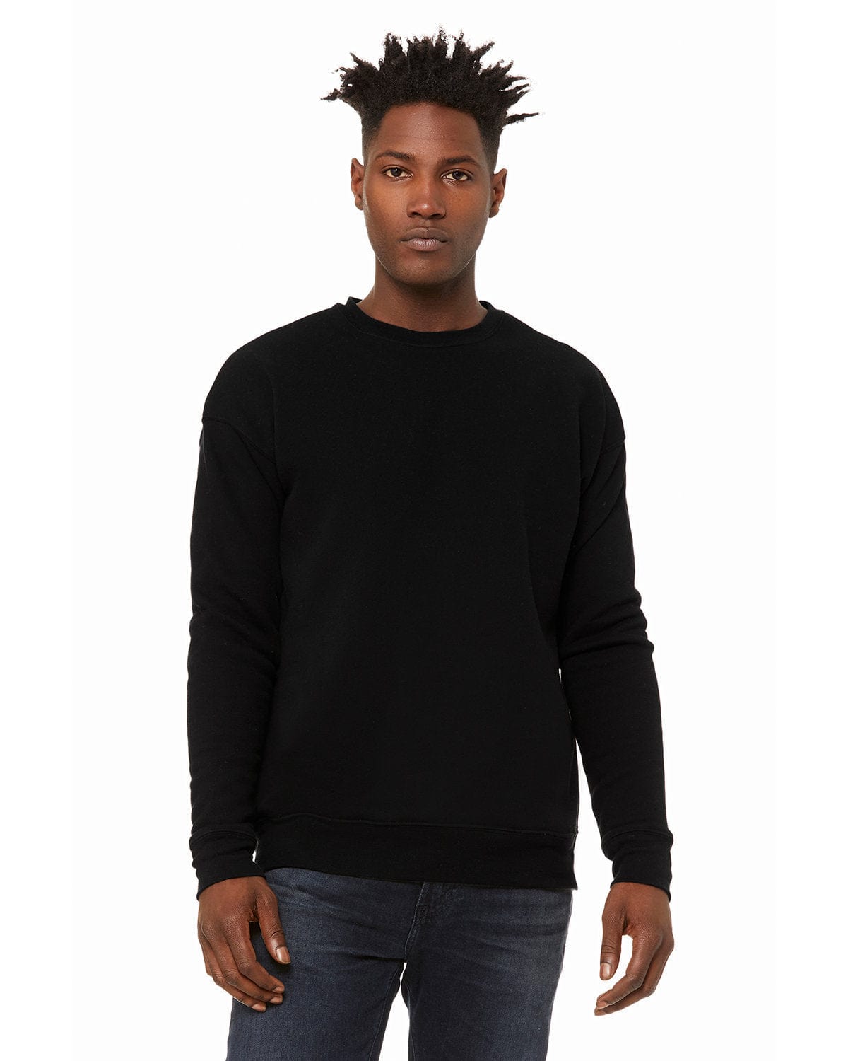 Bella Canvas 3945: Unisex Sponge Fleece Drop Shoulder Sweatshirt in Dtg Black