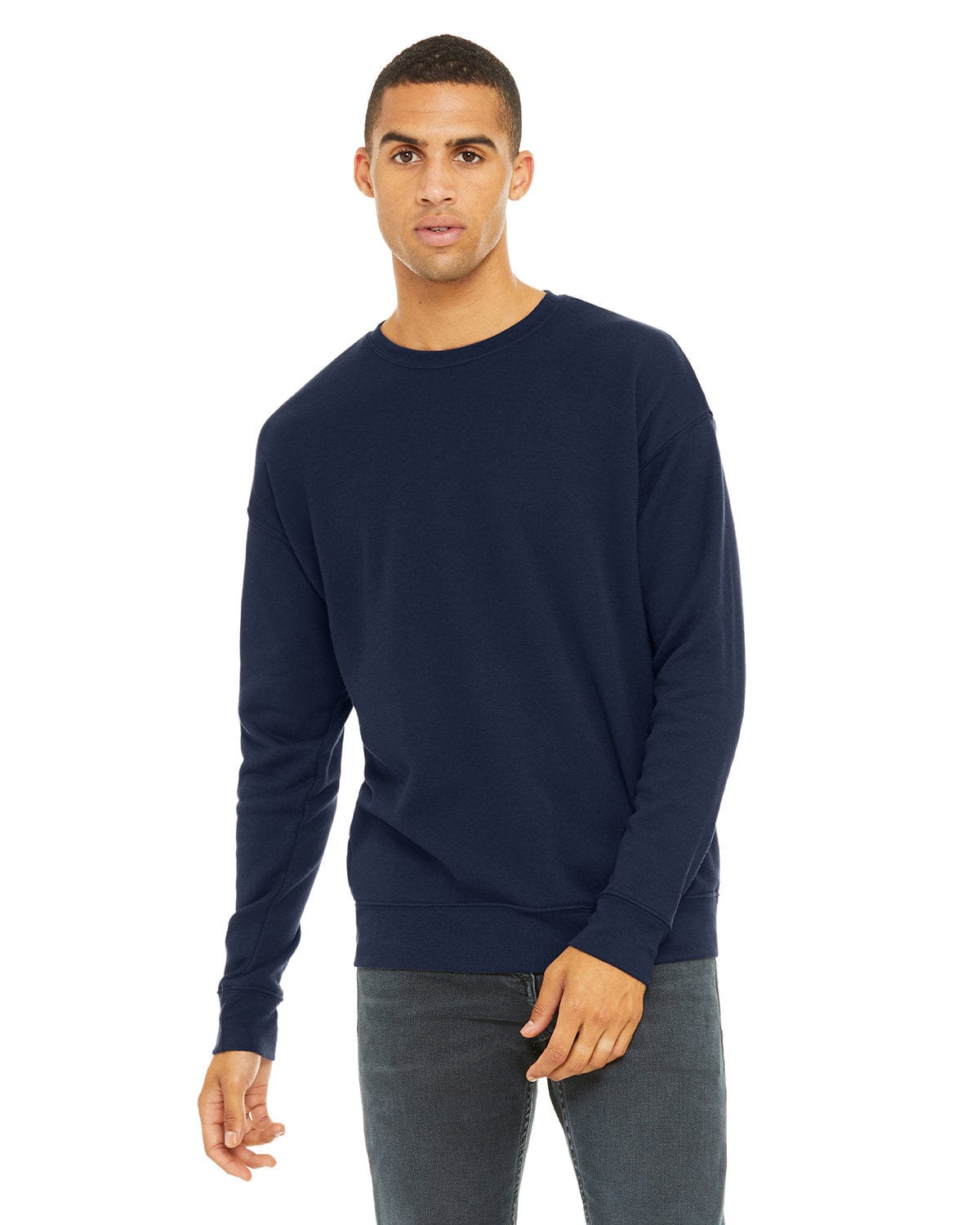 Bella Canvas 3945: Unisex Sponge Fleece Drop Shoulder Sweatshirt in Navy