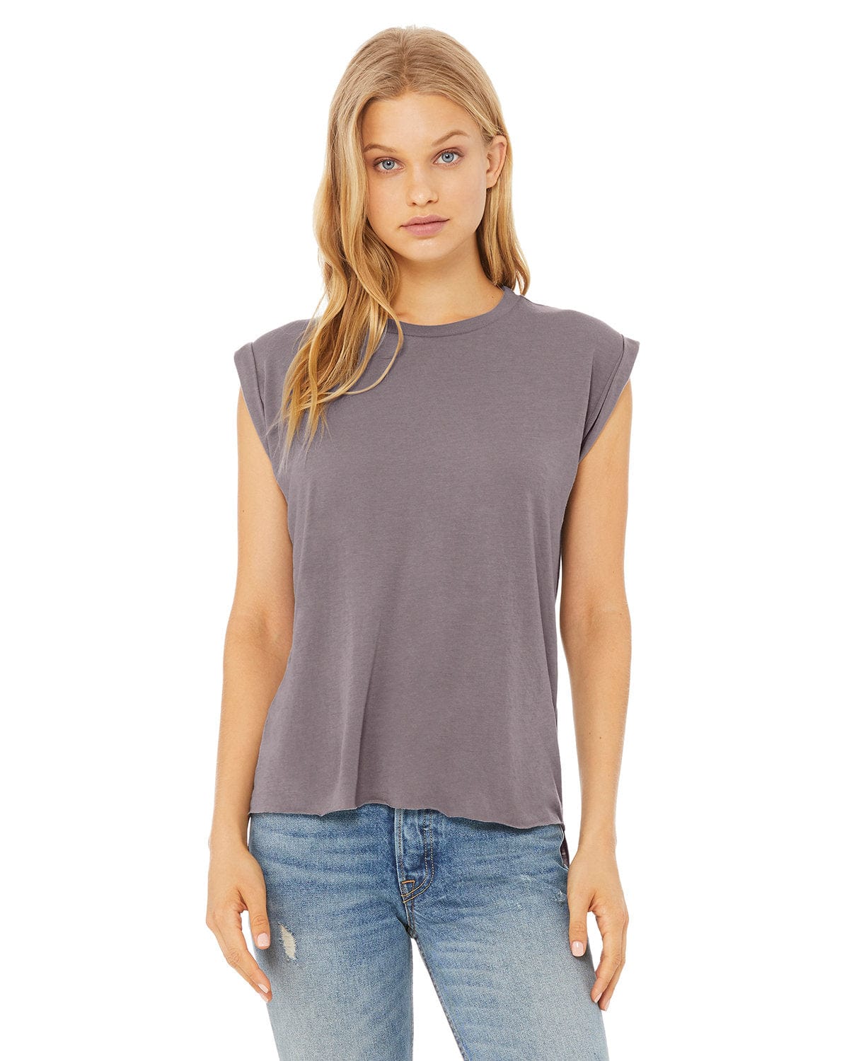 Bella + Canvas 8804: Ladies' Flowy Muscle T-Shirt in Storm
