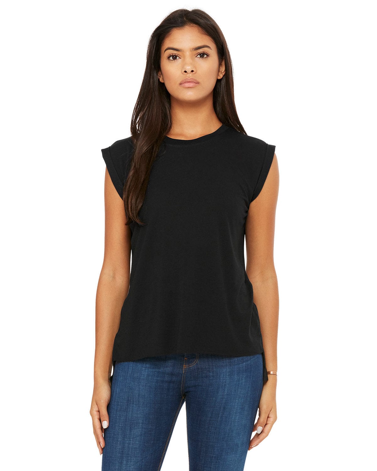 Bella + Canvas 8804: Ladies' Flowy Muscle T-Shirt in Black