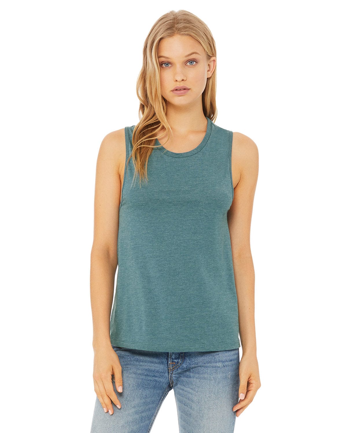 Bella + Canvas B6003: Ladies' Jersey Muscle Tank in Hthr Deep Teal