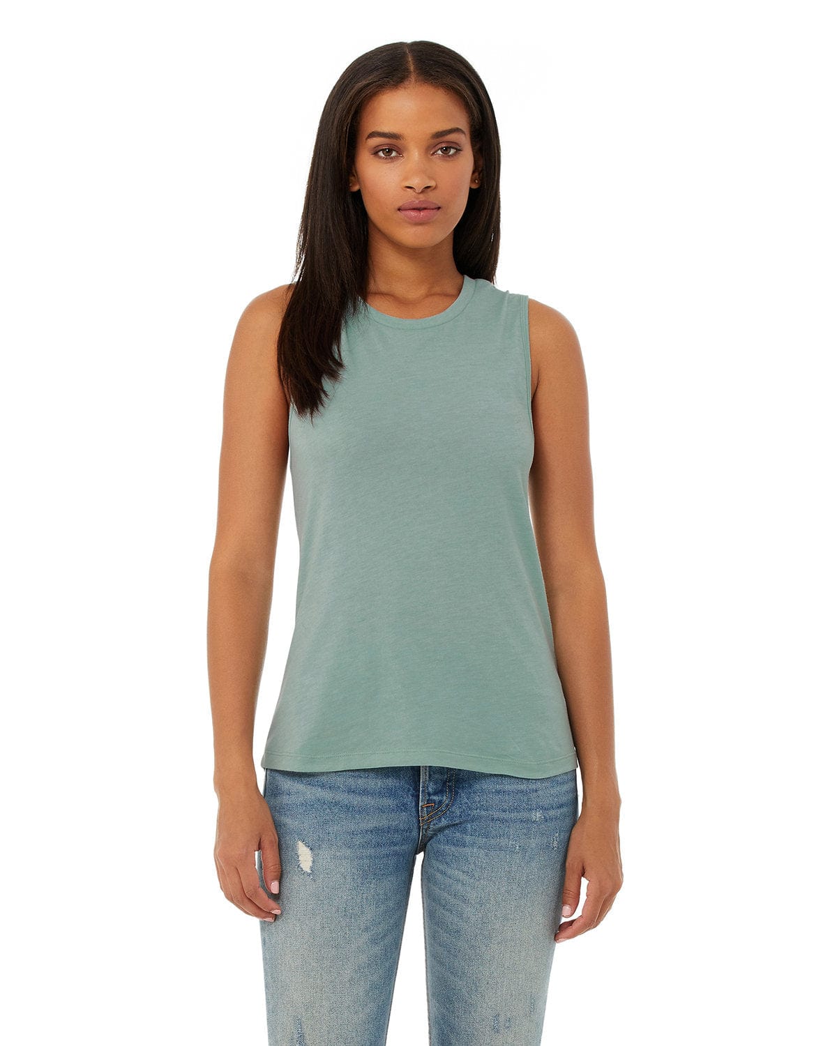 Bella + Canvas B6003: Ladies' Jersey Muscle Tank in Hthr Dusty Blue