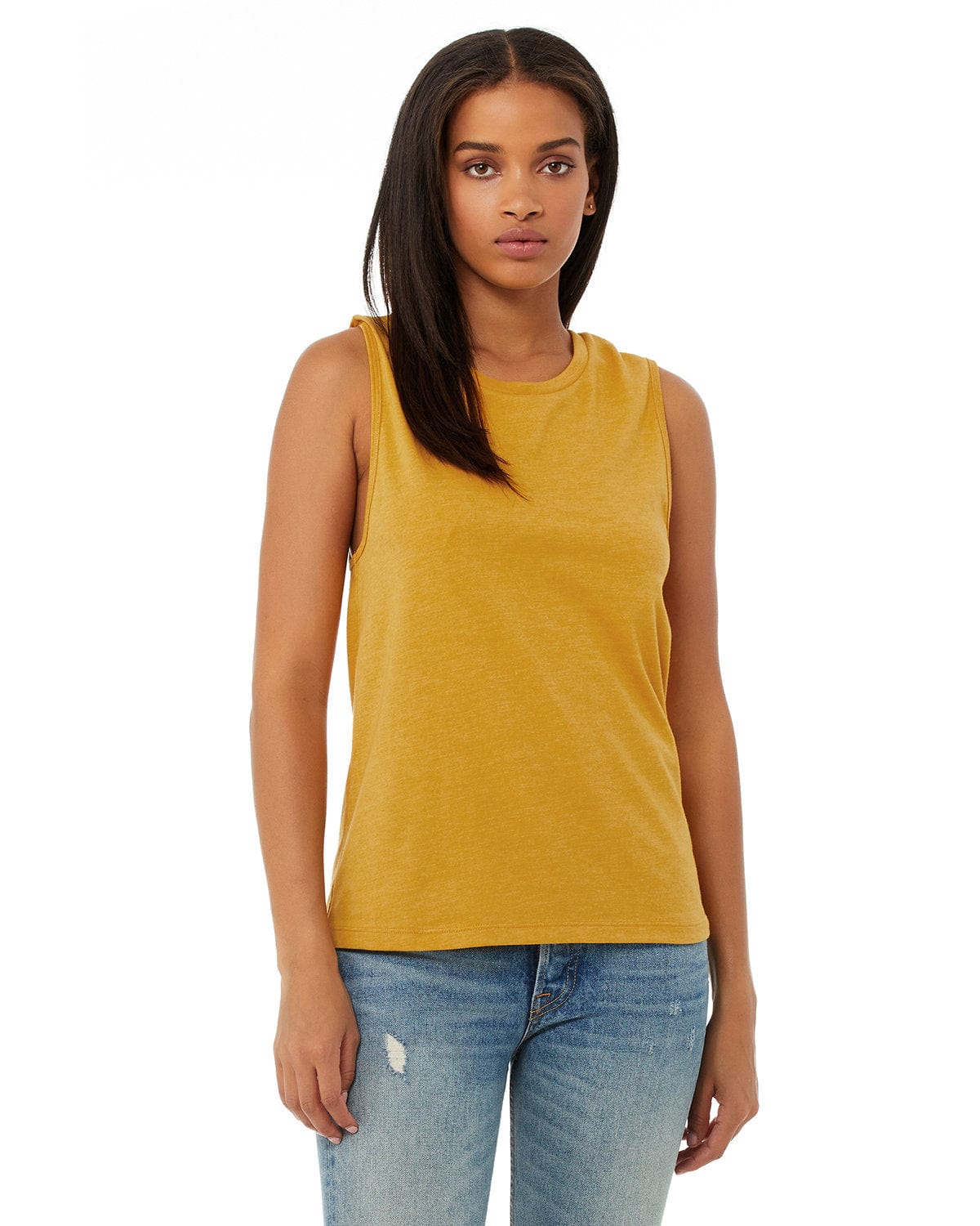 Bella + Canvas B6003: Ladies' Jersey Muscle Tank in Heather Mustard