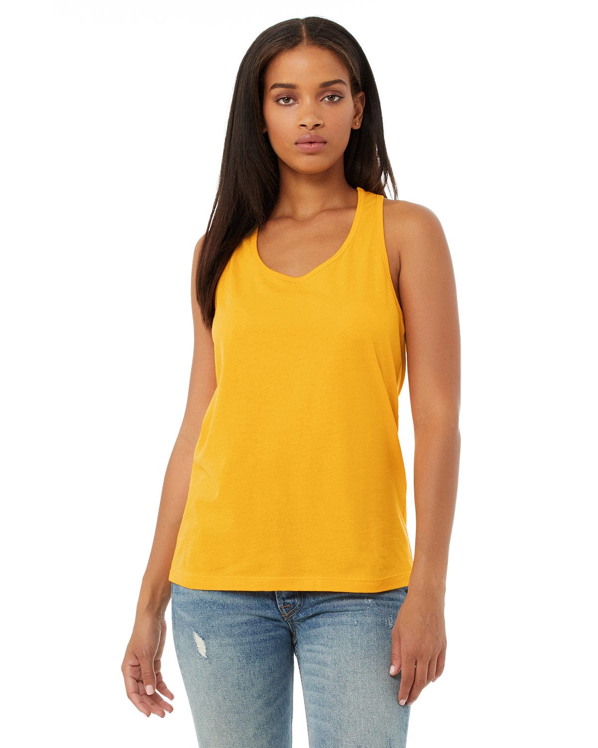 Bella + Canvas B6008: Ladies' Jersey Racerback Tank in Gold