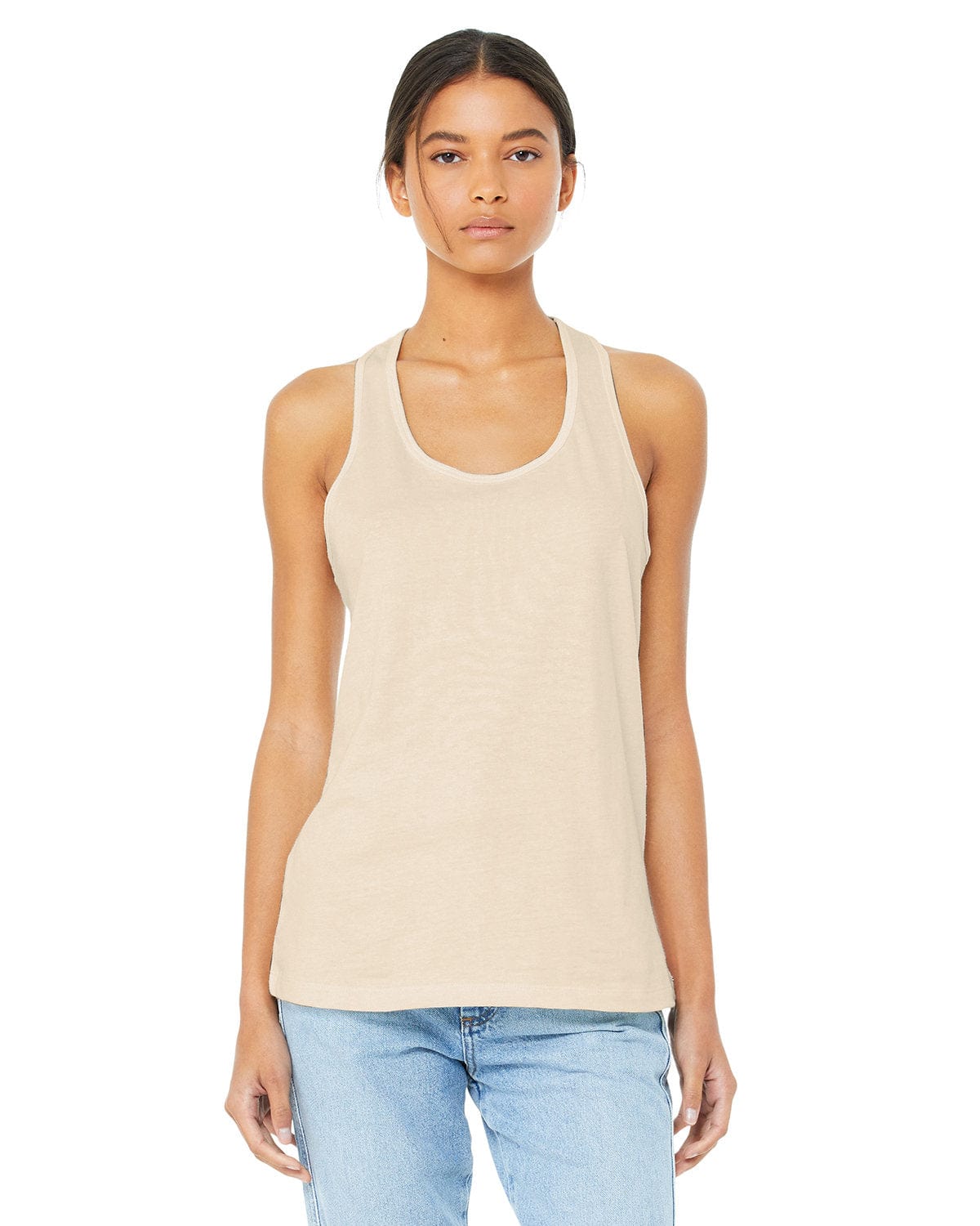 Bella + Canvas B6008: Ladies' Jersey Racerback Tank in Natural