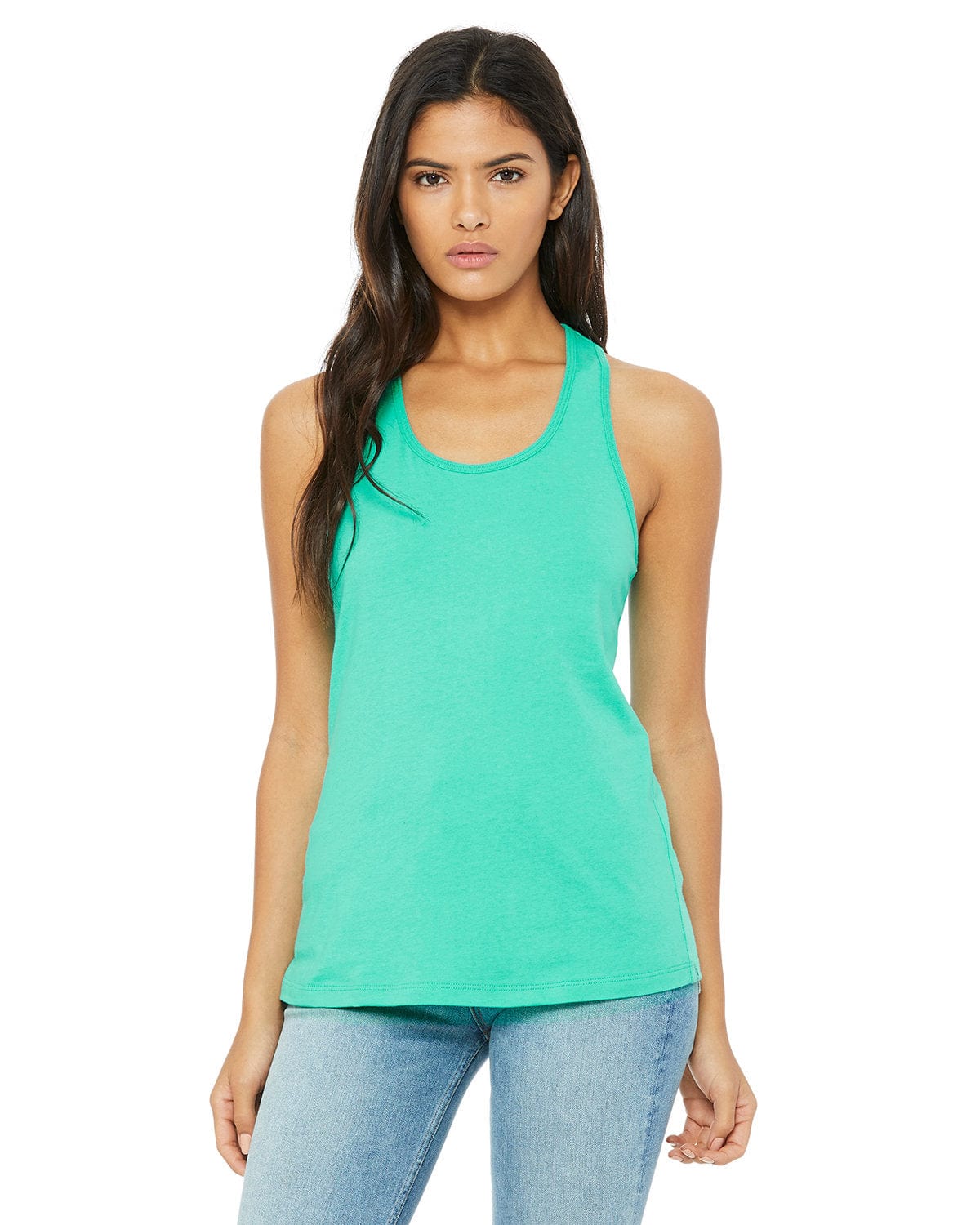 Bella + Canvas B6008: Ladies' Jersey Racerback Tank in Teal