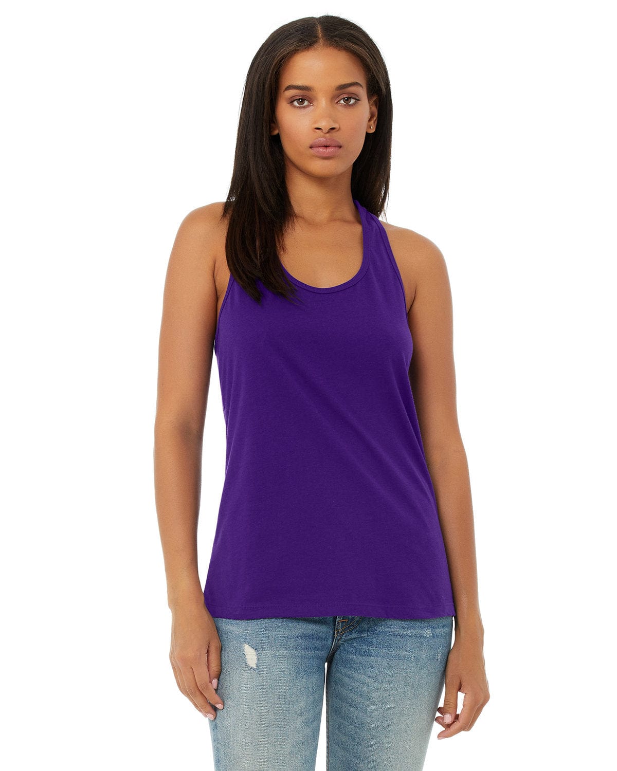 Bella + Canvas B6008: Ladies' Jersey Racerback Tank in Team Purple
