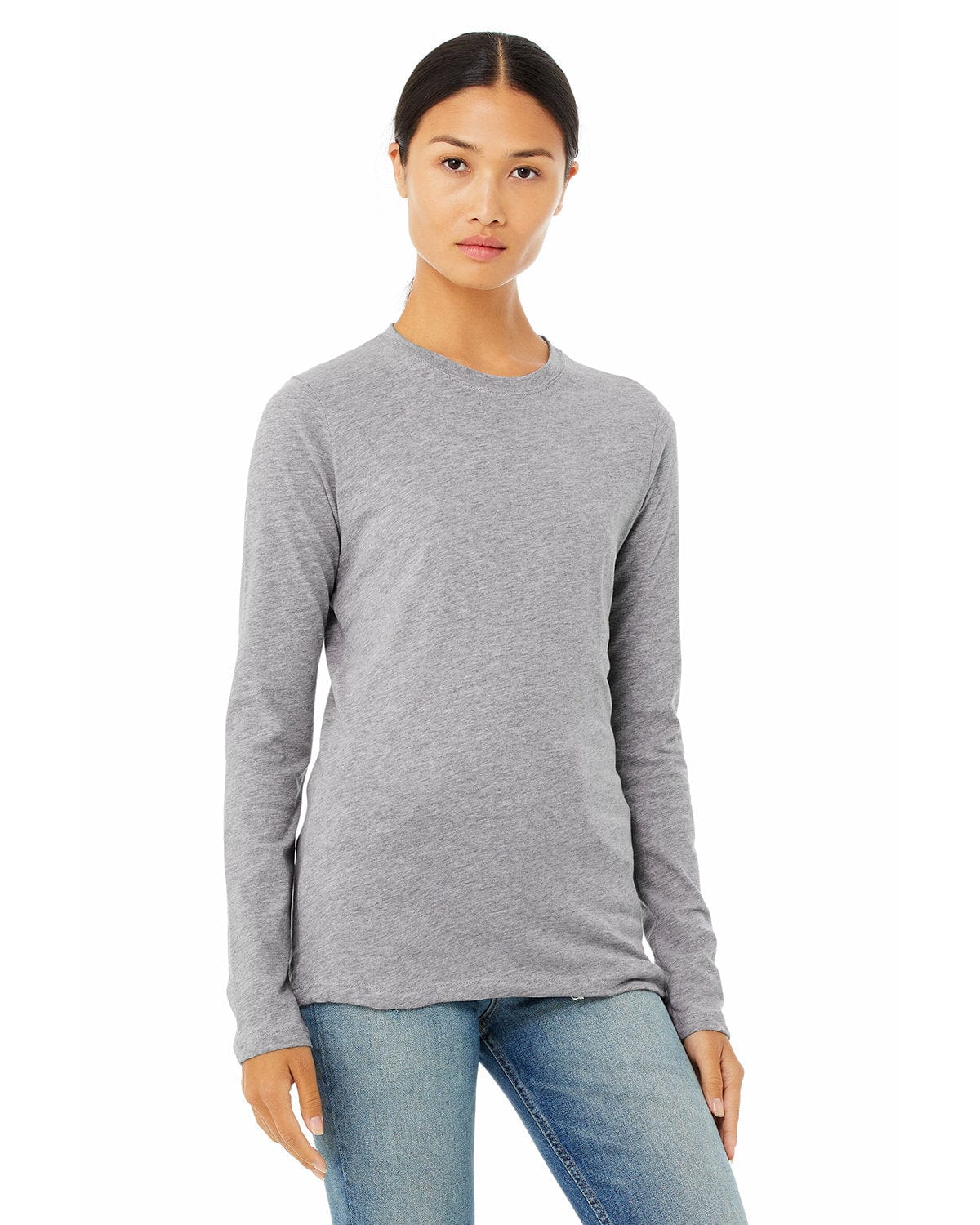 Bella + Canvas B6500: Ladies' Jersey Long Sleeve T-Shirt in Athletic Heather