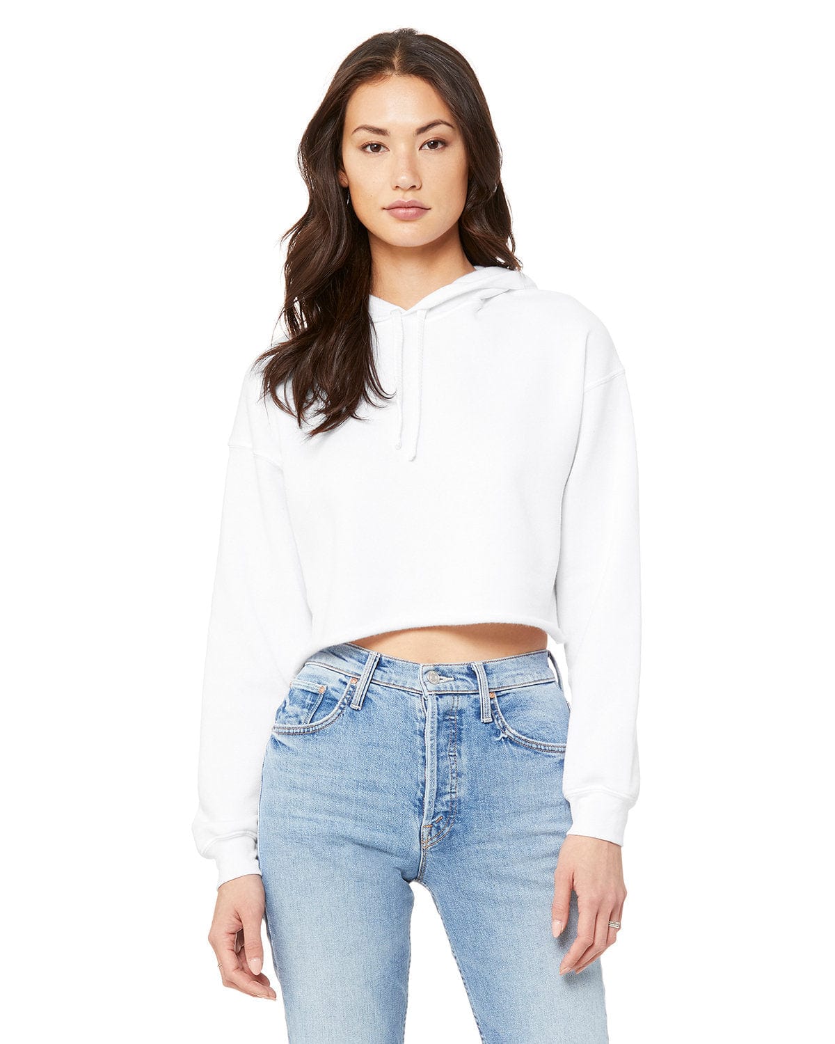 Bella + Canvas B7502: Cropped Sweatshirt in White