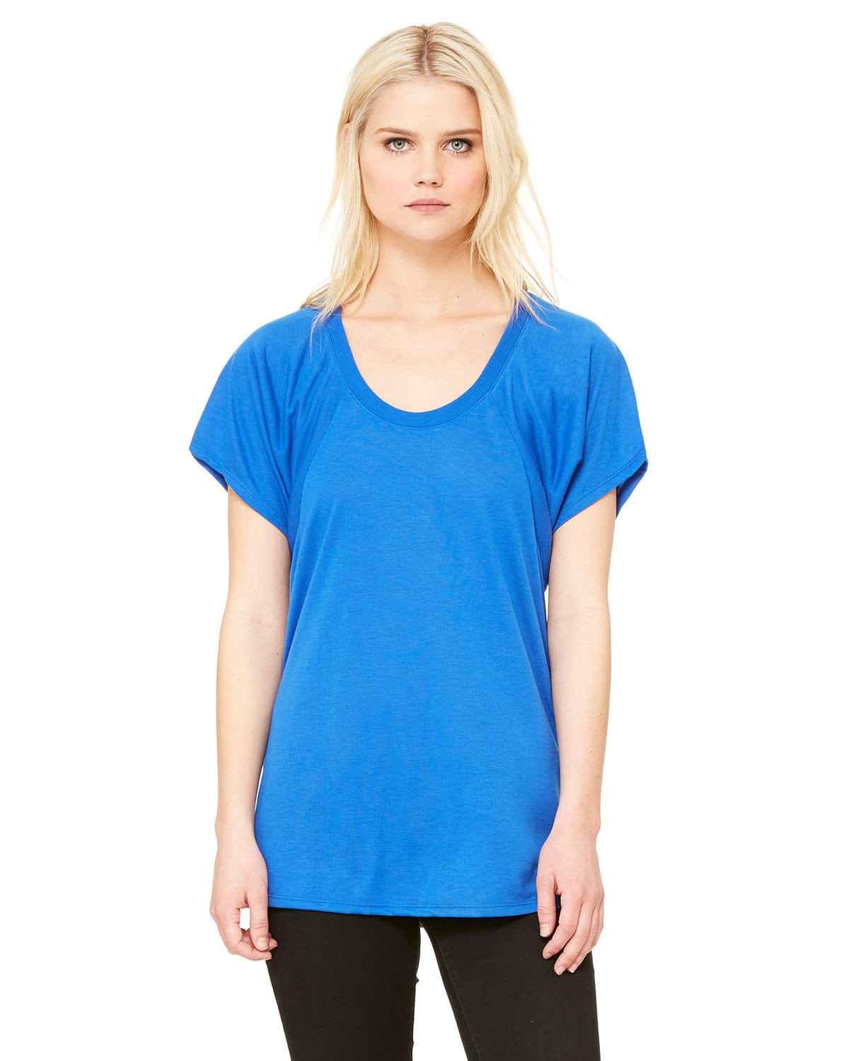 Bella + Canvas B8801: Ladies' Flowy Raglan T-Shirt in True Royal