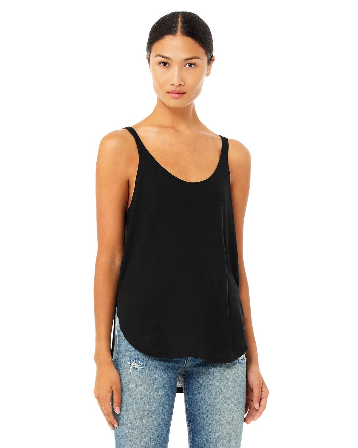Bella + Canvas B8802: Flowy Side Slit Tank in Black