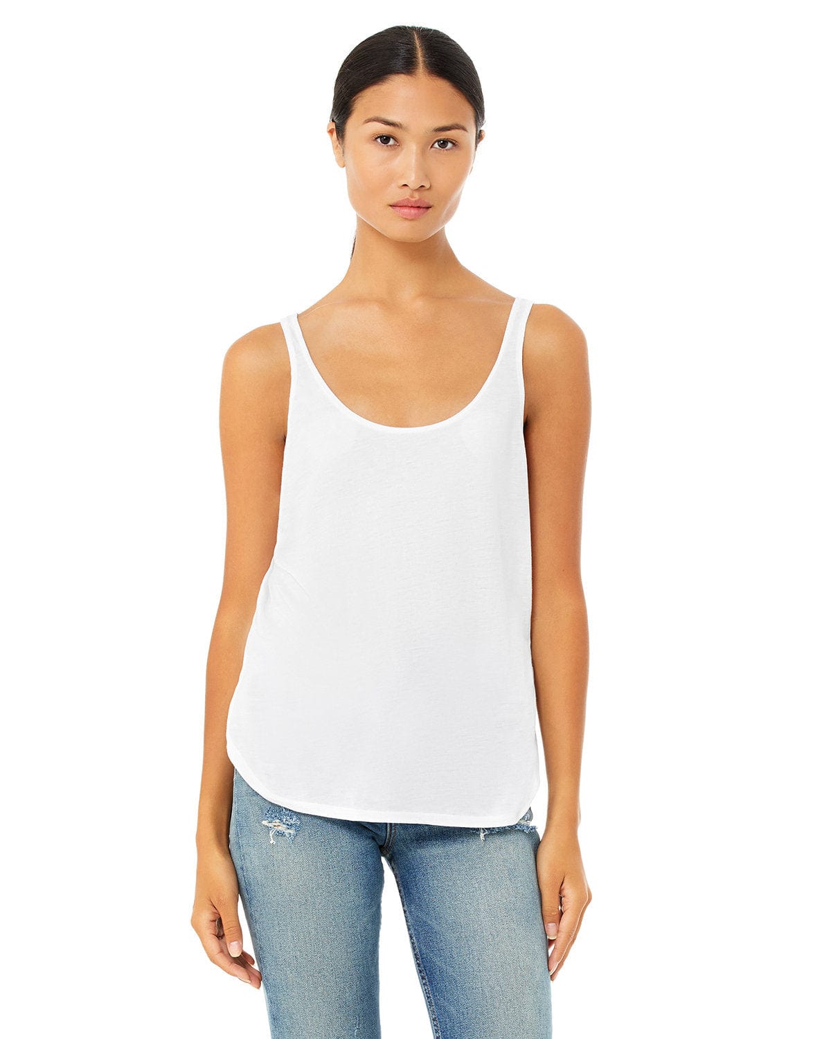 Bella + Canvas B8802: Flowy Side Slit Tank in White