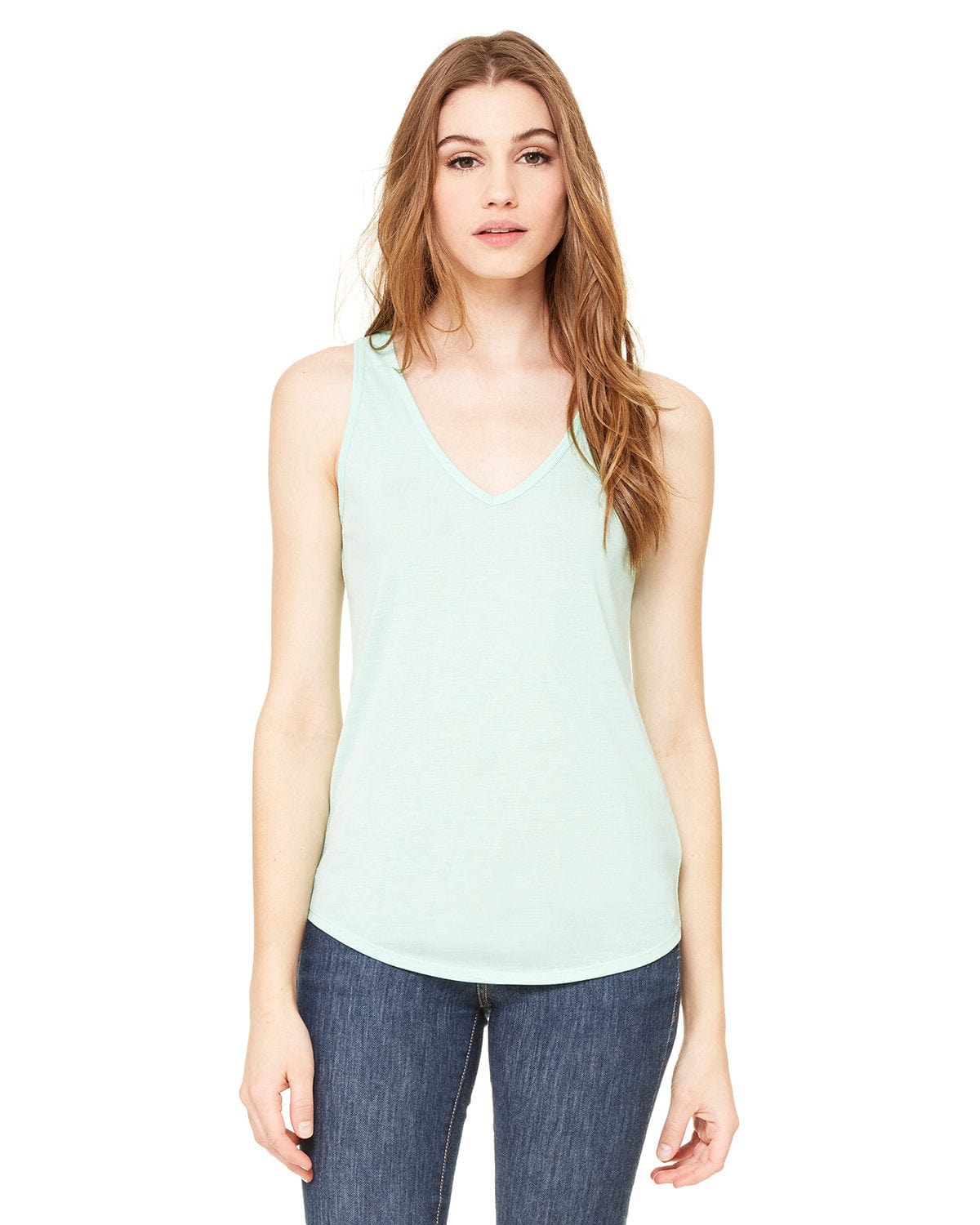Bella + Canvas B8805: Ladies' Flowy V-Neck Tank in Mint