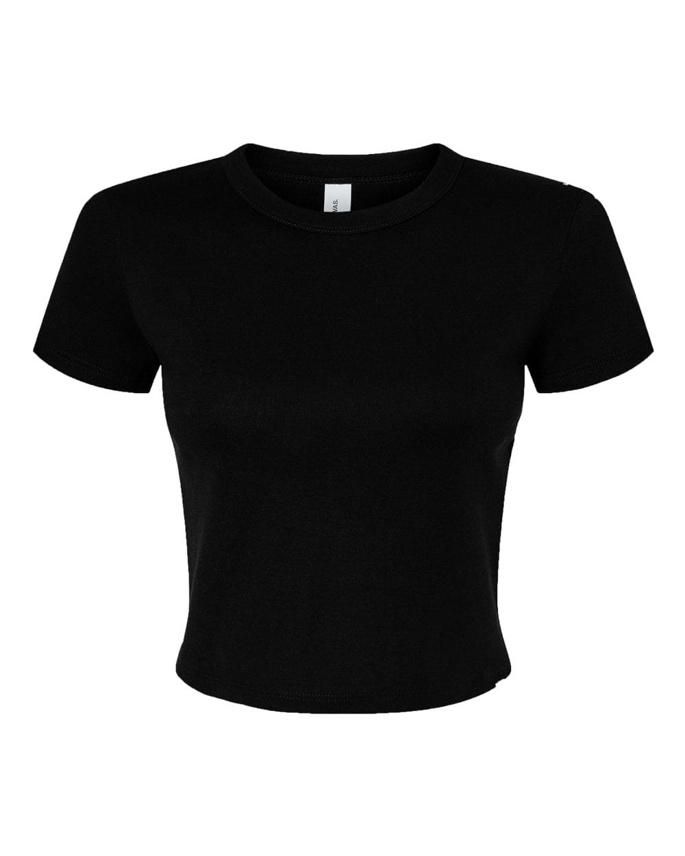 Bella+Canvas 1010 Women's Micro Rib Baby Tee in Solid Black Blend